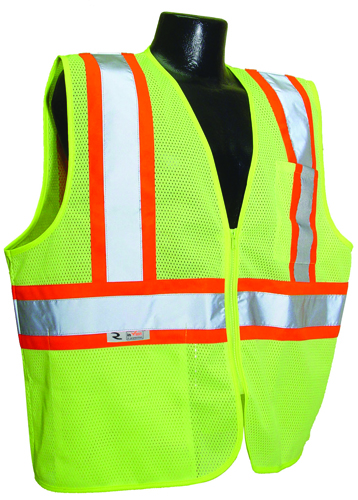 RADWEAR SV22-2ZGM-L Economical Safety Vest, Unisex, Size Large - Green