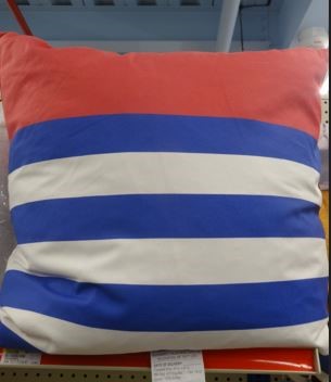 DANN FOLEY Pillow RED,WHITE & BLUE Stripe