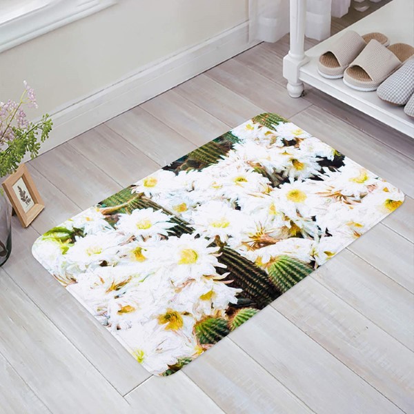 18X30 DECOR WHITE FLOWER MAT