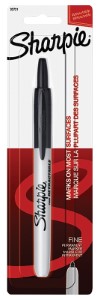 Sharpie 32721 Retractable Permanent Marker, Fine Black Lead/Tip