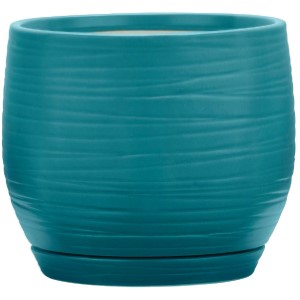 Southern Patio Jasper 8 In. Ceramic Teal Planter