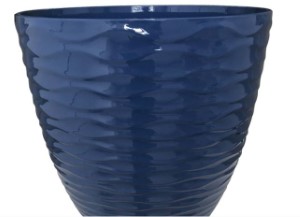 PLANTER PLASTIC GLOSSY NAVY 15"