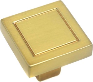 Laurey 72810 Cosmopolitan Cabinet Square Knob - Champagne Brass, 1 1/4-Inch