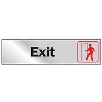 SIGN EXIT SILVER 2X8