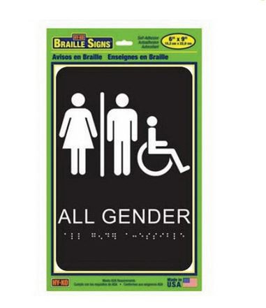 SIGN BRAALLE ALL GENDER 6X9