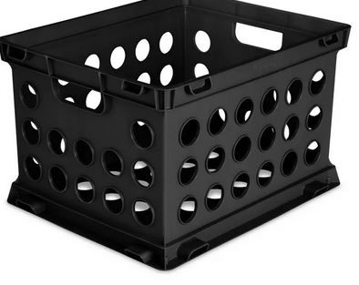 STACKABLE CRATE BK MEDIUM