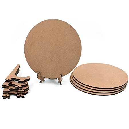 Wood MDF Coaster S/5 W/Holder