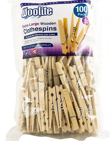 BIRCH WOODEN CLOTHESPINS 100P