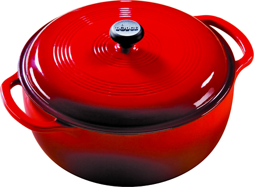 Lodge EC6D43 Dutch Oven, 6 qt Capacity, Iron, Red