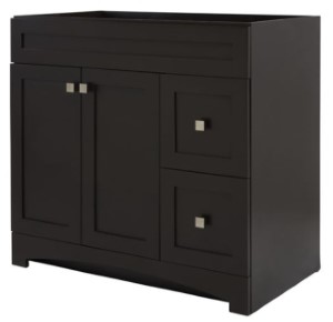 Foremost Monterrey Series MXBV3621 Vanity 2-Drawer, Black Coffee