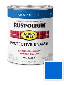 RUST OLEUM PROTECTIVE ENAMEL BRUSH-ON PAINT OILBASE Gloss Sail Blue...