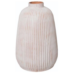 T/C WHITE WASH WIDE VASE