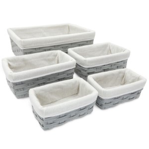 STORAGE WOVEN BIN 4PC GREY/WHT