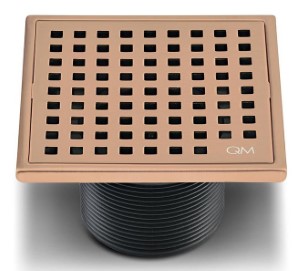 LAGOS SERIES MIRA LINE 4" SQUARE DRAIN, BRONZE FINISH