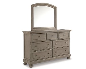 LETTNER DRESSER/MIRROR LT.GRAY