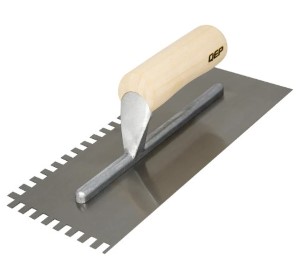 QEP - 1/4" x 3/8" Wood Handle Square Notched Trowel