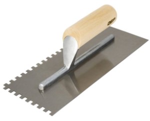 QEP - 1/2" x 1/2" Wood Handle Square Notched Trowel