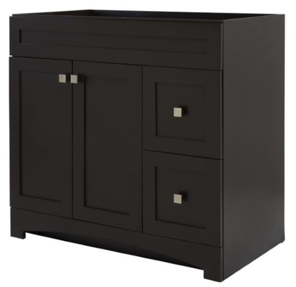 Foremost Monterrey Series MXBV3621 Vanity 2-Drawer, Black Coffee