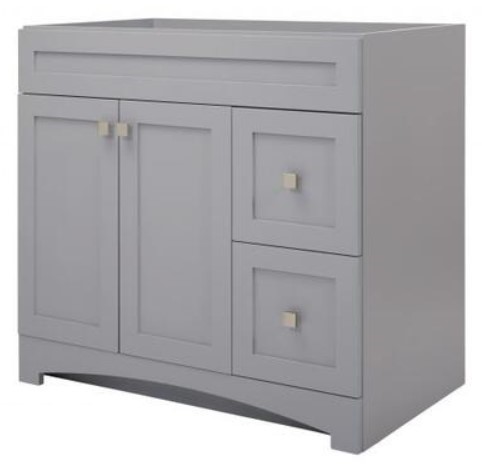 Foremost Monterrey Series MXGV3621 Vanity 2-Drawer, Cool Gray