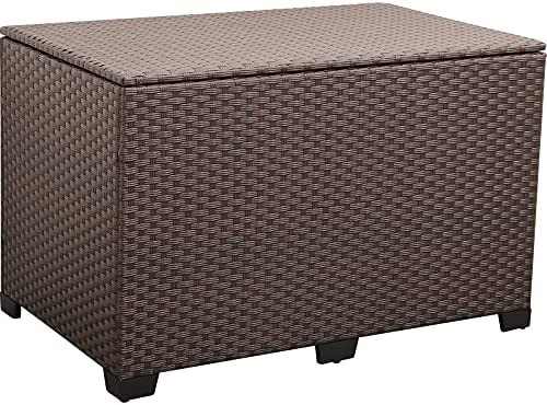 STORAGE BIN PE RATTAN BRN 15X5