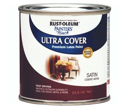 Rust-Oleum  Painters Touch Ultra Cover Latex Enamel Claret Wine Satin Quart