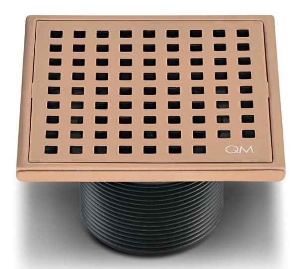 LAGOS SERIES MIRA LINE 4" SQUARE DRAIN, BRONZE FINISH