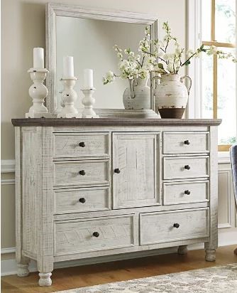 HAVALANCE DRESSER/MIRROR WHT