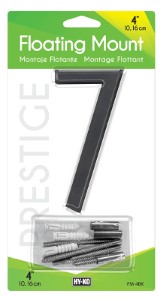NUMBER HOUSE FLT BLK #7 4"