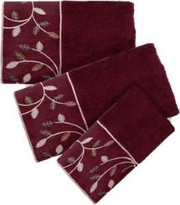 AUBURY 3-PC TOWEL SET-BURGUN