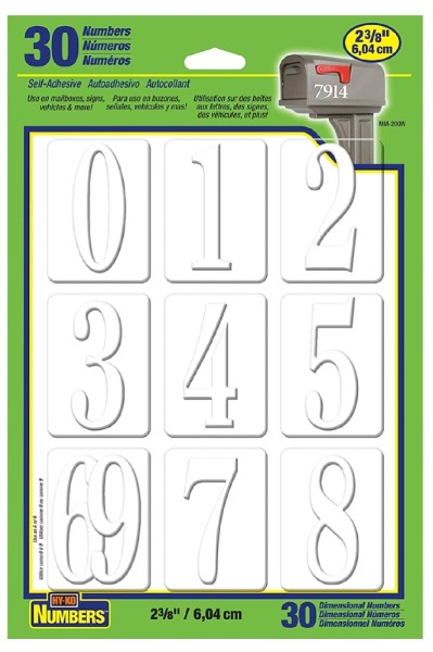 NUMBER SELF ADHESIVE 0-9 WHT