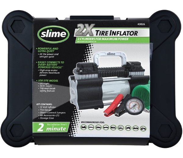 SLIME 2x 40026 Heavy Duty Tire Inflator 12 V, 0 To 150 Psi Pressure - Dial