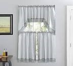 3PC WINDOW CURTAIN SET GRAY