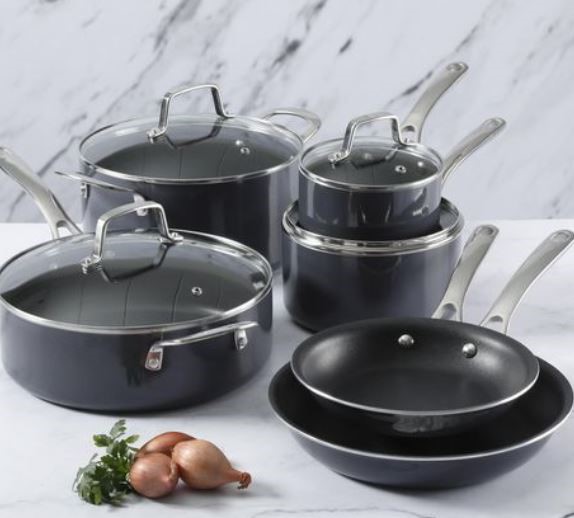 LOCKTON 10PC COOKWARE SET GREY