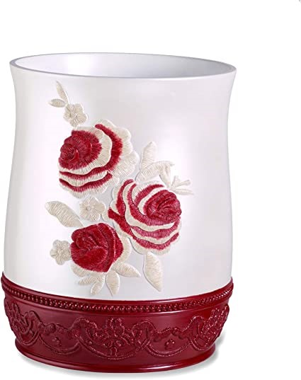 BLOSSOM ROSE WASTE BASKET-BUR