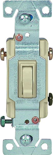 Eaton Wiring Devices 1303-7V Toggle Switch, 120 V, Wall Mounting,