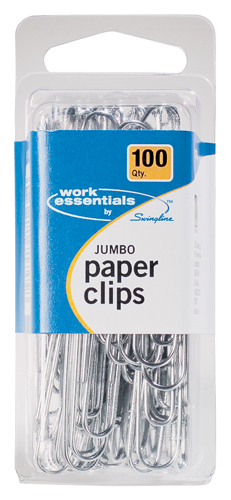 Swingline Work Essentials S7071745 Jumbo Paper Clips, Silver