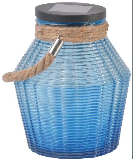 BH JAR SOLAR ROUND RIBBED GLASS