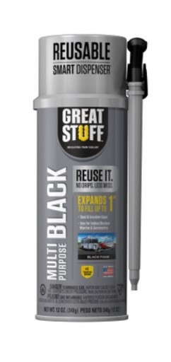 Great Stuff 99112876 Multi-Purpose Insulating Foam Sealant, Black 12oz