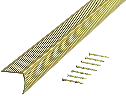 M-D 79020 Stair Edging, 36 in L, 1.28 in W, Aluminum