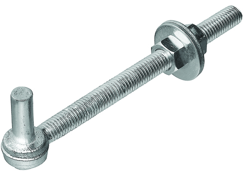 Stanley 130559 Full Threaded Bolt Hook, 6 in L x 1/2 in W, Zinc Plated