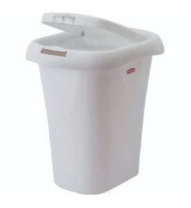 WASTEBASKET SPRNG TOP WHT 21QT