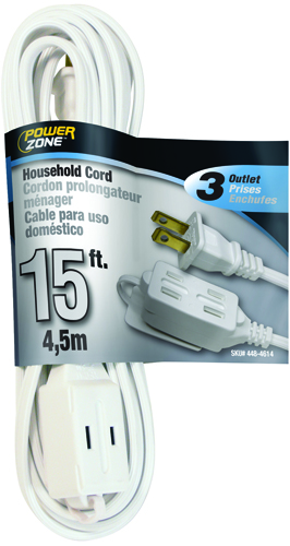 PowerZone Spt-2 Extension Cord, 16/2, 15 Ft