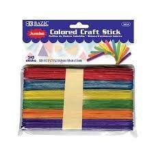 JUMBO COLOR CRAFT STICK 50PK