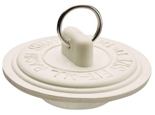 PLUMB PAK 1-3/8 In. White Rubber Drain Stopper