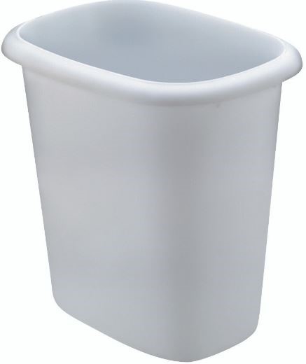 RUBBERMAID VINYL WASTEBASKET WHI