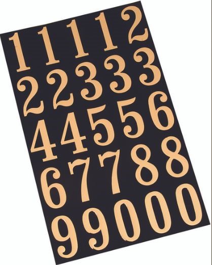 HY-KO MM-5N Packaged Number Set, 3 in H Character, Gold Character