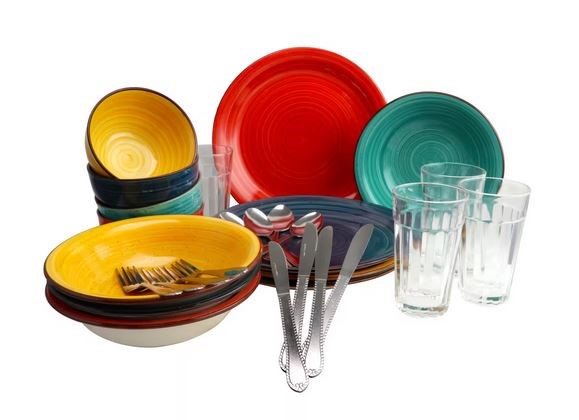 COLOR SPECKLE DINNERWARE 28PC