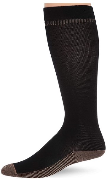 Travelon Copper Infused Compression Socks, Medium (Black)