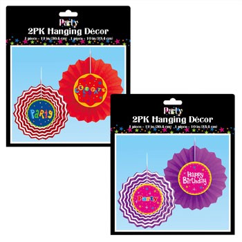 TISSUE FAN 2PK PARTY HANGING