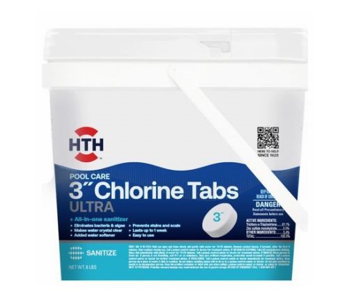 HTH 3"CHLORINE TABS ULTRA 8LB